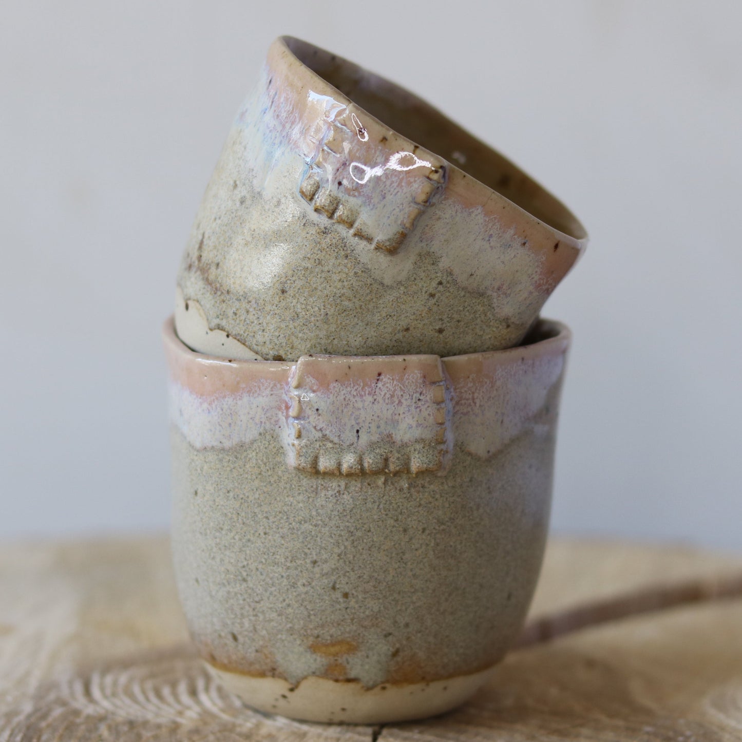 Hjertekop med lap, rosa. to stk.