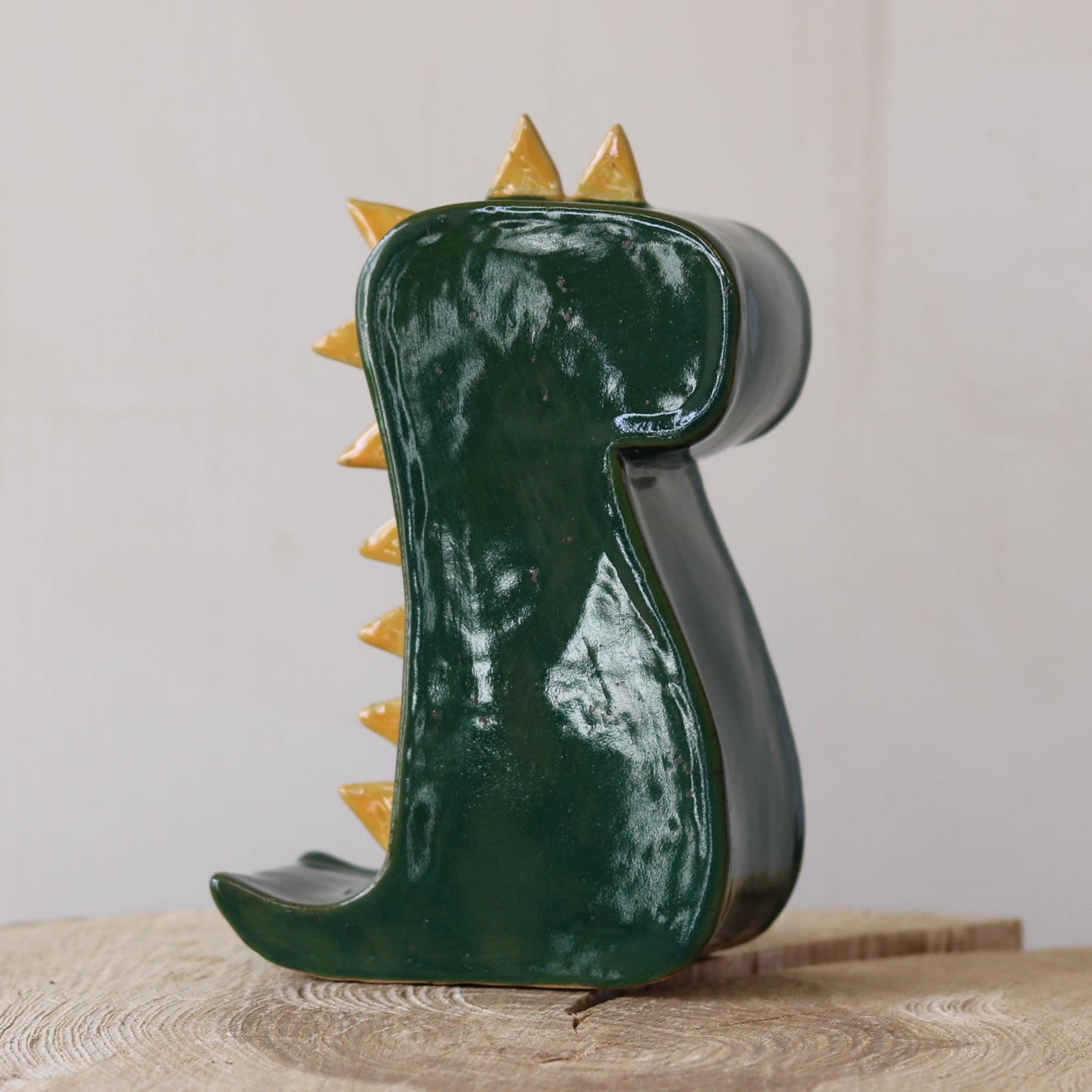 Sparebøsse, grøn dinosaur