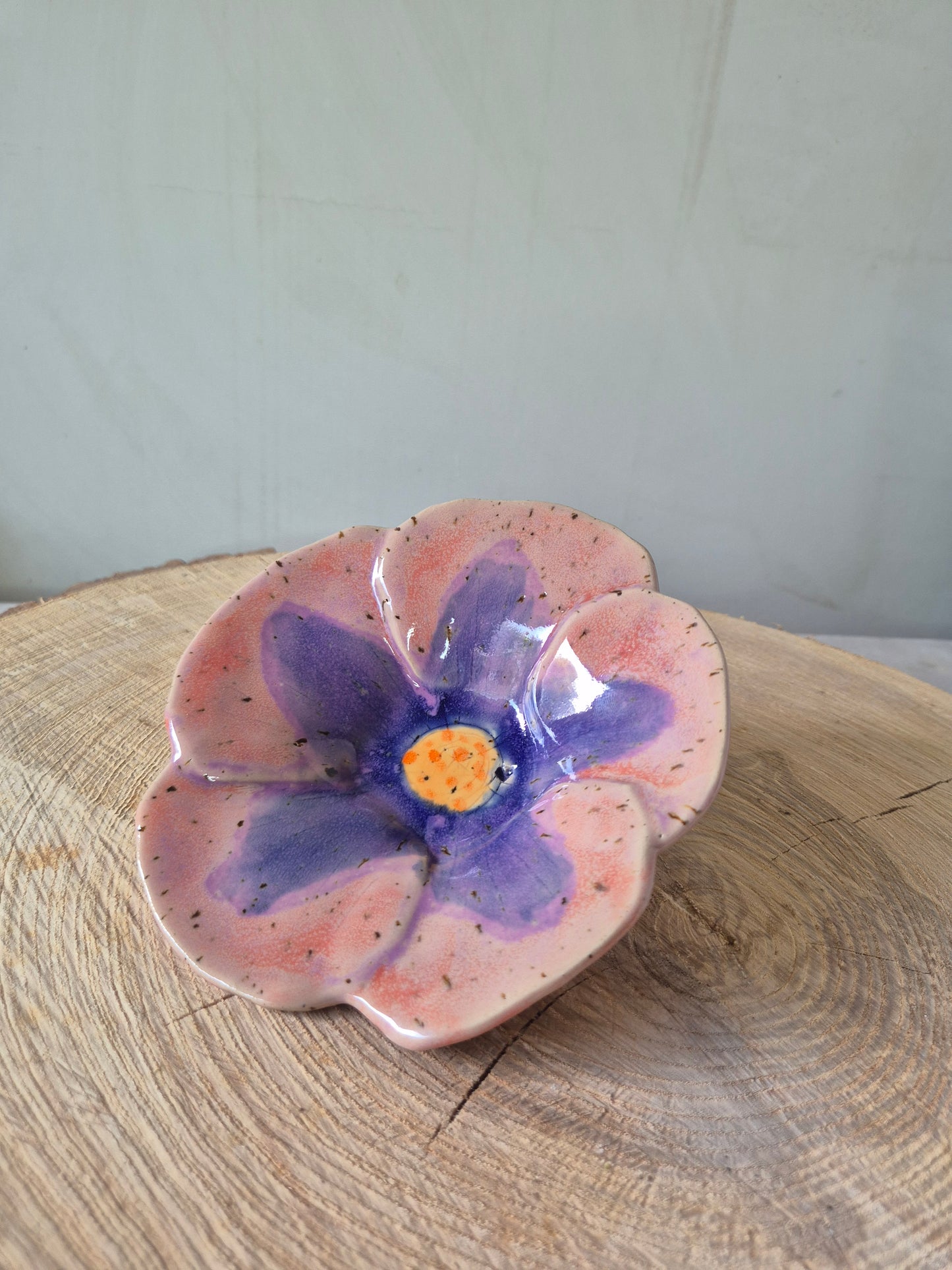 Blomster tallerken, Lilla og rosa