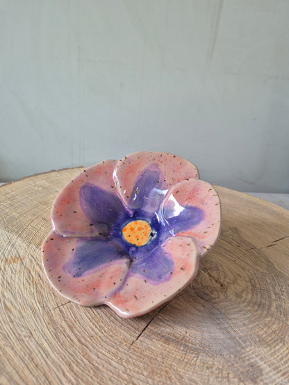 Blomster tallerken, Lilla og rosa