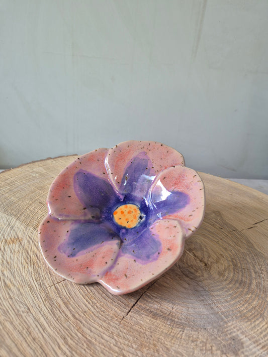 Blomster tallerken, Lilla og rosa